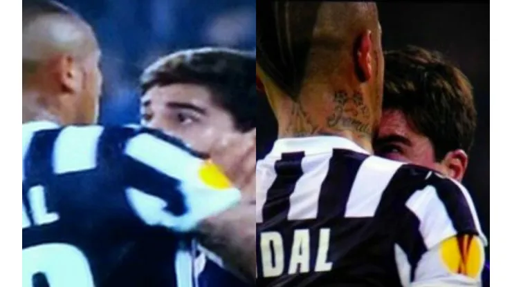 Arturo Vidal y David Pizarro protagonizaron un encontrón en la Europa League 2013/2014.