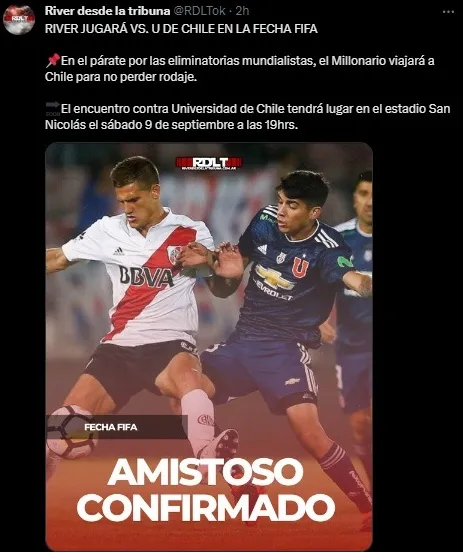 La publicación que confunde a la U con la UC (Captura Twitter)