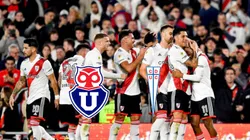 BUENOS AIRES, ARGENTINA - JULY 5: Nicolas De La Cruz of River Plate celebrates with teammates after scoring the team's first goal during a match between River Plate and Colon as part of Liga Profesional Argentina 2023 at Estadio Mas Monumental Antonio Vespucio Liberti on July 5, 2023 in Buenos Aires, Argentina. (Photo by Marcelo Endelli/Getty Images)