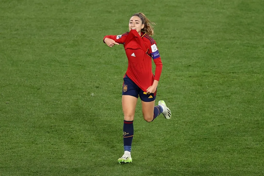 Olga Carmona festeja el gol que le dio el título a España (Getty Images)