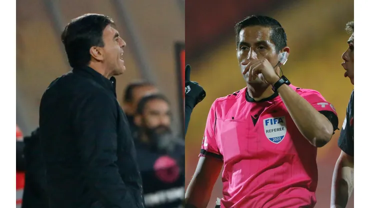 Gustavo Quinteros reclama penal no cobrado a Colo Colo (Foto. Photosport)