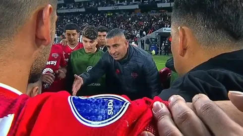 Jaime García entregó una arenga previo a los penales de Ñublense (Foto: ESPN)