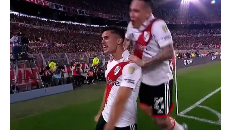 Pablo Solari anotó dos goles en River Plate ante Internacional de Porto Alegre (Foto: ESPN)