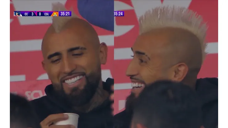 Arturo Vidal está en el estadio Monumental viendo a Colo Colo (Foto: TNT Sports)