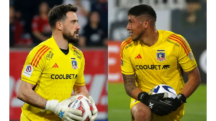Fernando de Paul y Brayan Cortés rotan en el arco de Colo Colo (Foto: Photosport)