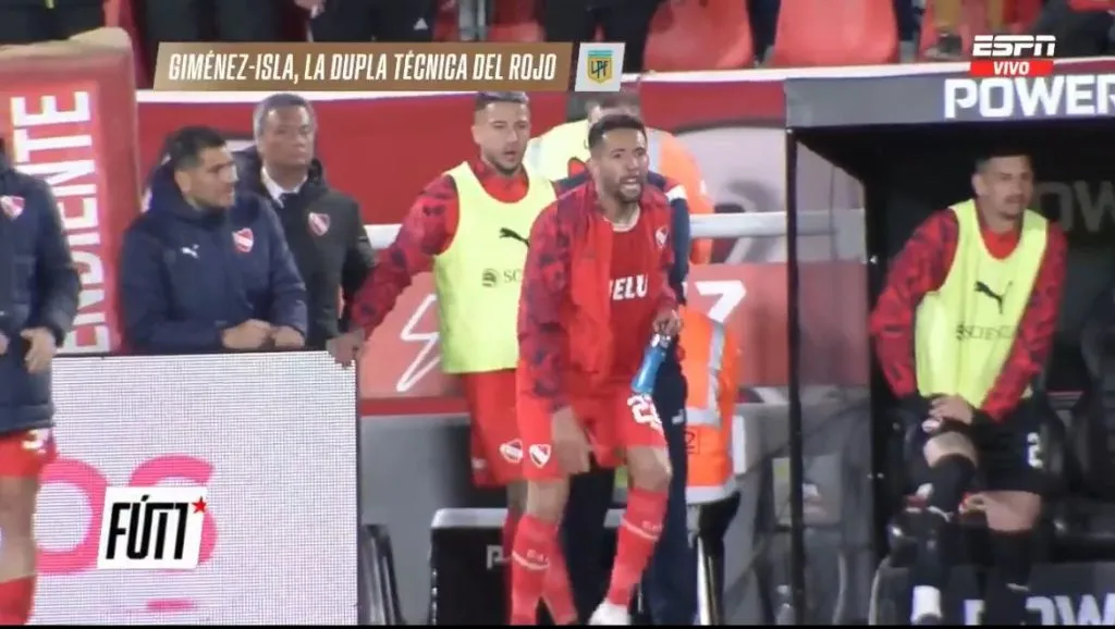 Mauricio Isla y su rol domo DT en Independiente | Foto: Captura ESPN