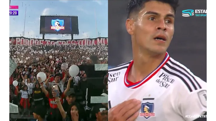 Erick Wiemberg recibe el apoyo de los hinchas de Colo Colo (Foto: TNT Sports)