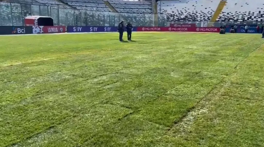 Así está el terreno del Estadio Monumental | Foto: Twitter