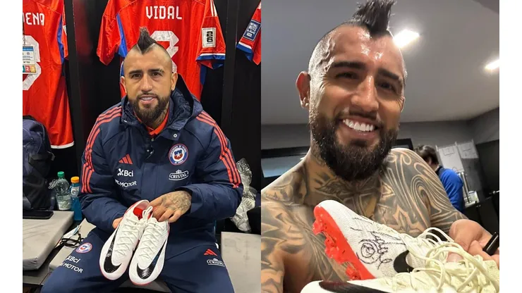 Arturo Vidal regala los zapatos que utilizo en Chile ante Uruguay (Foto: KingArturo23oficial, Instagram)