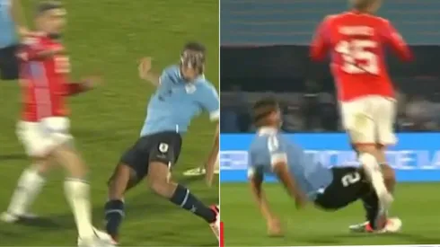 La dura entrada que recibió el partido Diego Valdés