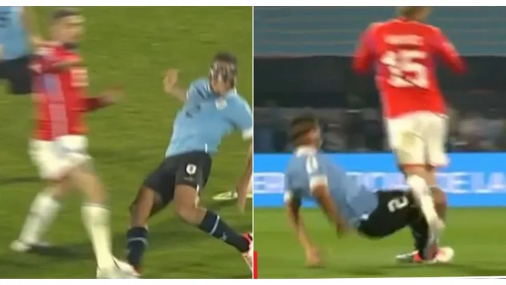 La dura entrada que recibió el partido Diego Valdés