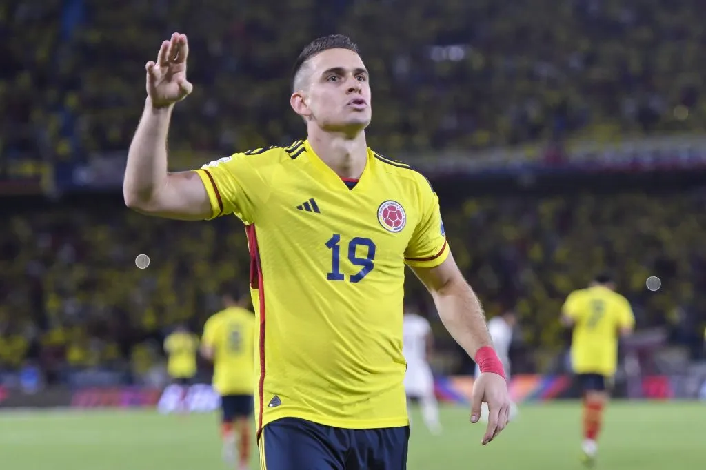 Rafael Santos Borré marcó el tanto decisivo en el triunfo de Colombia ante Venezuela (Foto: Getty)