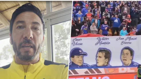 El Palote se emocionó a la hora de ver el lienzo con su cara en el Superclásico.