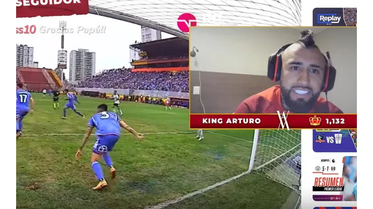 Arturo Vidal elogia la salvada de Ignacio Tapia (Foto: Kingarturo23oficial, Twitch)