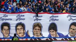 Horacio Rivas en el lienzo desplegado por Los de Abajo (Cristián Vargas - La Voz Azul)