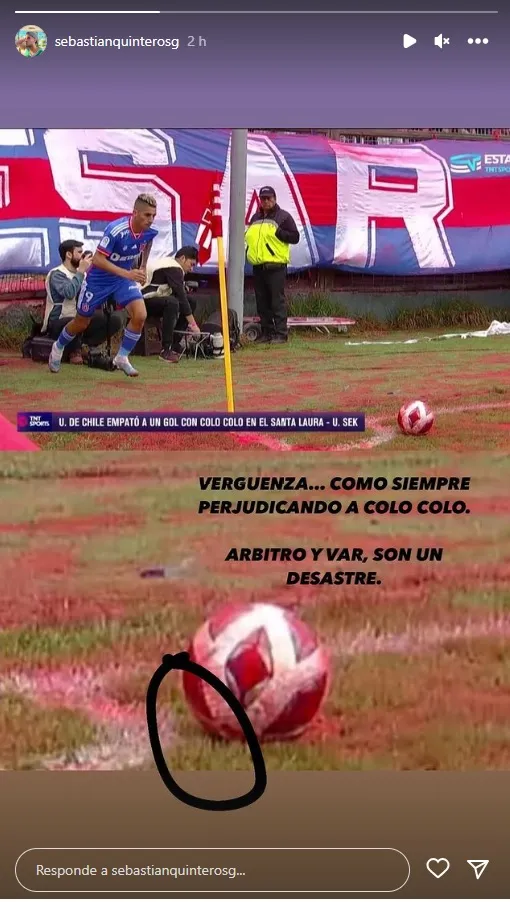 El reclamo de Sebastián Quinteros