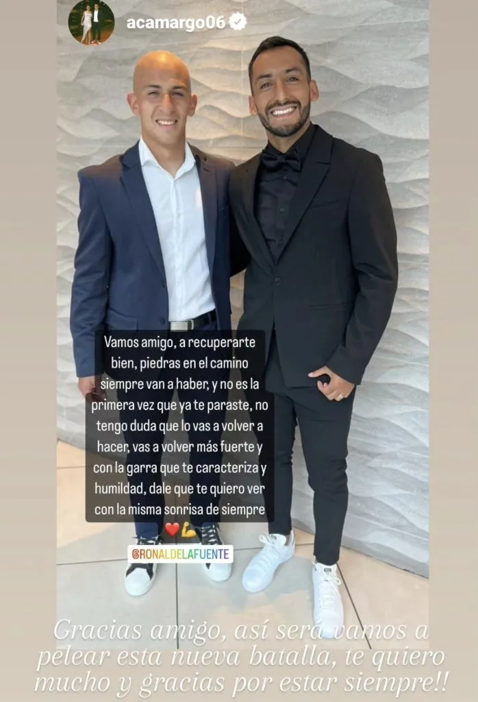 Alejandro Camargo apaña a Ronald de la Fuente (Instagram)