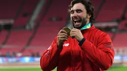 Lucas Nervi volvió a su casa en transporte público (Foto de Alejandro Pizarro/Santiago 2023 via Photosport).