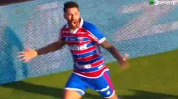 Martín Lucero marca en la final de la Copa Sudamericana (Foto: DSports)