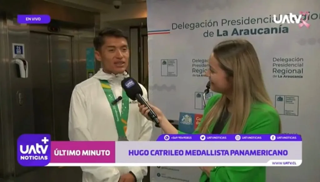 Hugo Catrileo en la entrevista con UATV Noticias.