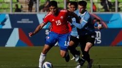 El delantero de Colo Colo brilla con La Roja Sub 23. (Foto de Raul Zamora/Santiago 2023 vía Photosport)