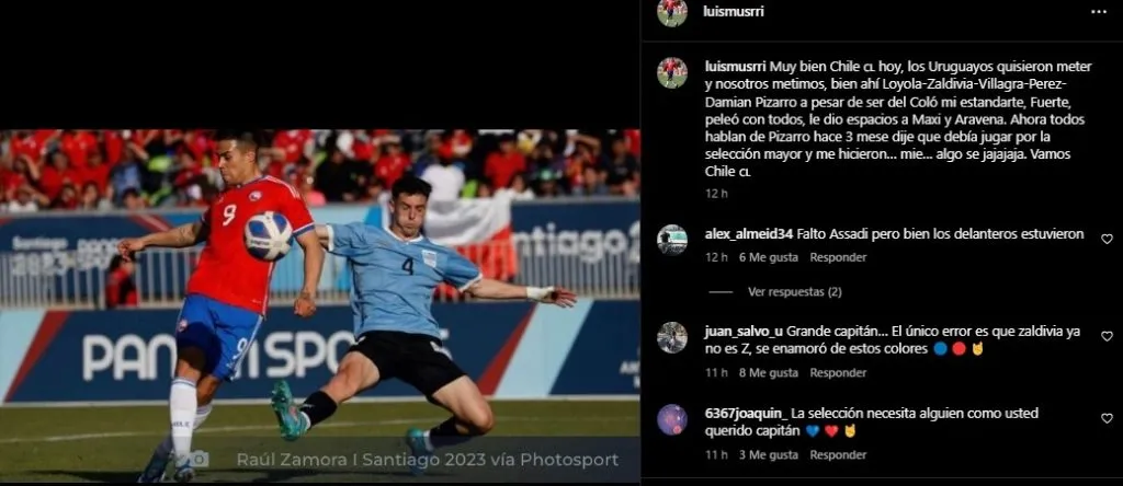La publicación de Lucho Musrri (Instagram)