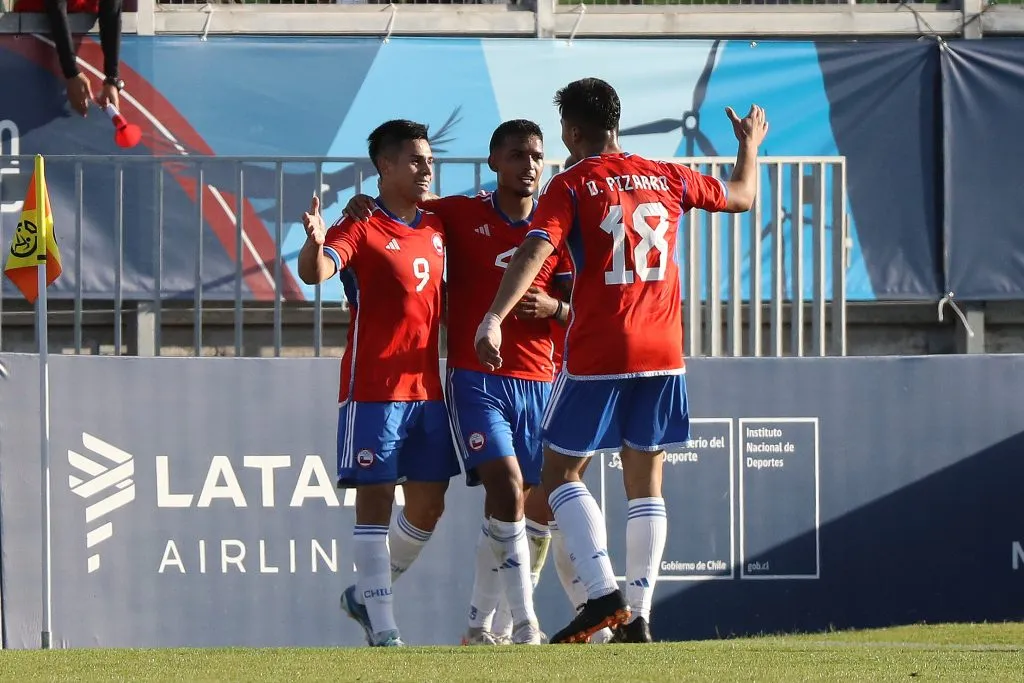 Aravena celebrando su primer gol en los Juegos Panamericanos | FOTO: Manuel Lema / Photosport