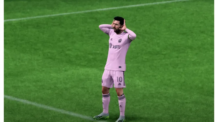 Lionel Messi aparece con una de sus celebraciones en EA FC 24.
