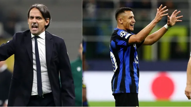 Simone Inzaghi y su feroz queque a Alexis Sánchez