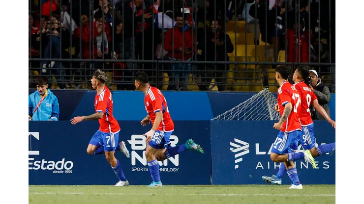 Maximiliano Guerrero anotó el primer gol de La Roja Sub 23 en los Juegos Panamericanos. (Foto: Martin Thomas/Santiago 2023 via Photosport)