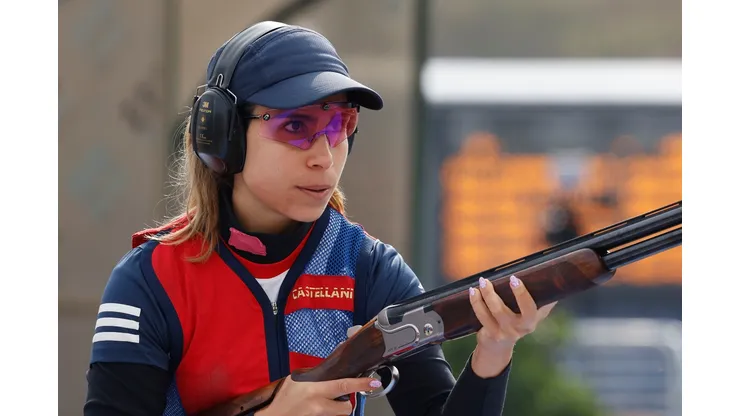 La deportista del tiro skeet ganó la primera medalla de oro para Chile en Santiago 2023. (Foto: Jorge Loyola/Santiago 2023 vía Photosport)