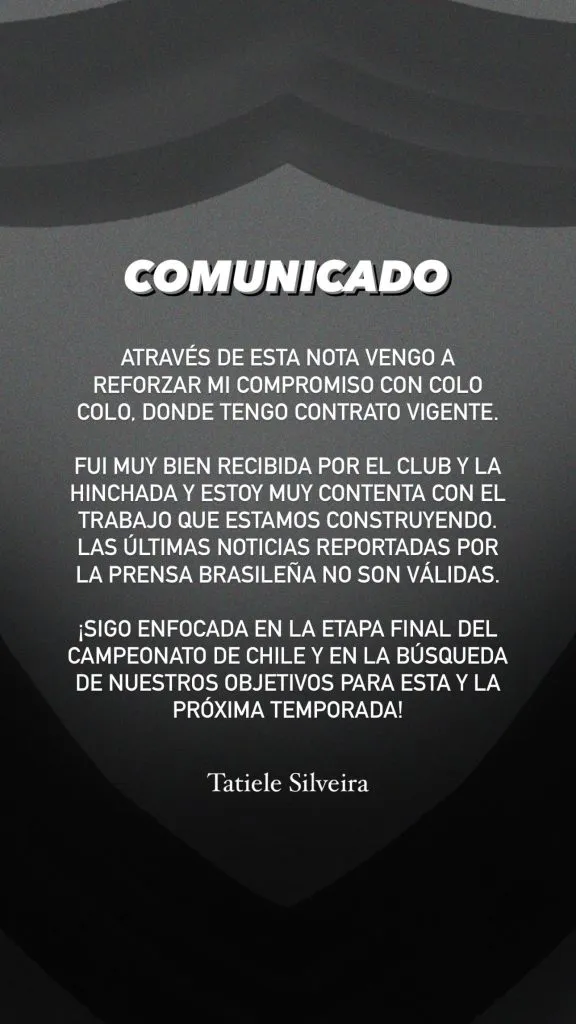 El comunicado de Tatiele Silveira (Foto: Tatisilveira, Instagram)