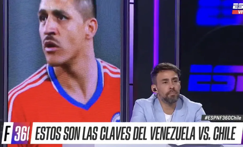 Jorge Valdivia le coloca todas las fichas a Alexis para el duelo ante Venezuela (Pantallazo ESPN)