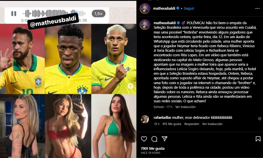 La publicación que cuenta todo en Brasil (Instagram)