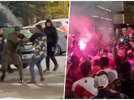 Hinchas peruanos desatan batalla campal en el arengazo de la Selección de Perú en Chile