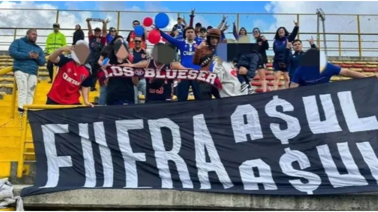 El llamativo lienzo que desde Azul Azul habrían querido sacar del estadio colombiano.
