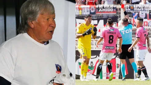 Leonel Herrera comenta la jugada de la expulsión de Brayan Cortés (Foto: Photosport)