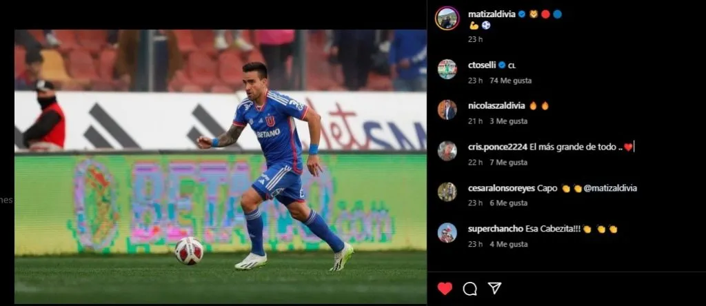 La publicación de Matías Zaldivia (Instagram)