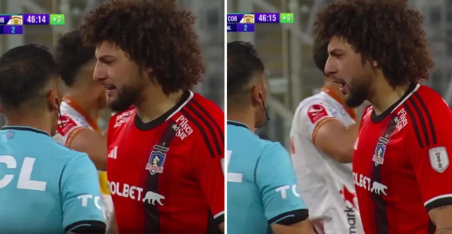 Falcón cara a cara con el juez de línea  | FOTO: Captura TNT Sports