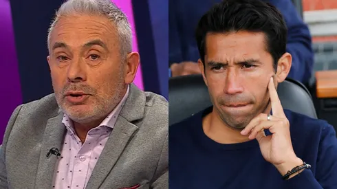 Juvenal Olmos le entrega un consejo a Nicolás Núñez (Foto: TNT Sports | Photosport)