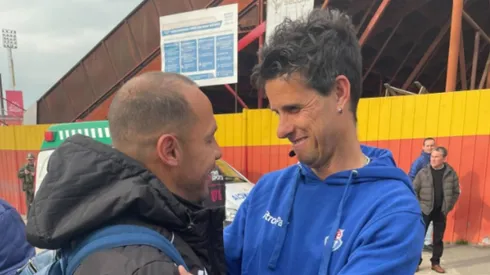 Rivarola y Díaz compartieron algunas palabras en la antesala del duelo entre la U y Audax.