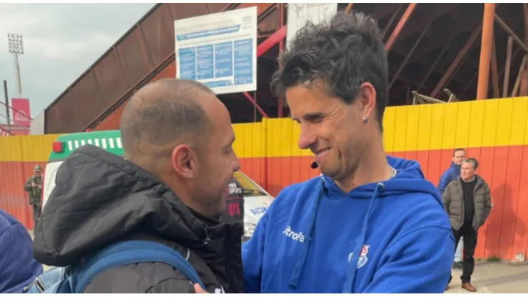 Rivarola y Díaz compartieron algunas palabras en la antesala del duelo entre la U y Audax.