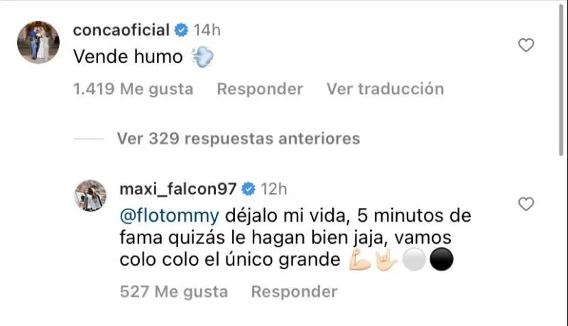 Los polémicos posteos de Darío Conca y Maxi Falcón (Instagram)
