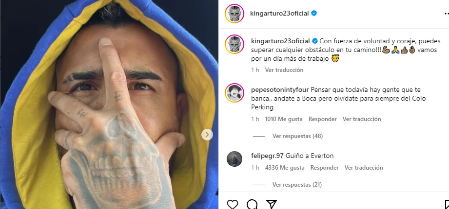 La publicación de Vidal en Instagram. | Foto: Instagram