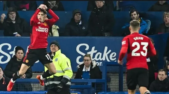 La celebración a lo CR7 de Garnacho (Archivo)