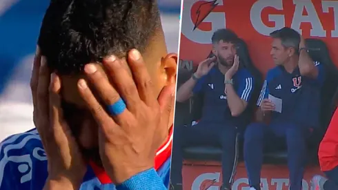 El uruguayo falló en el área chica y el cuerpo técnico azul lo lamentó