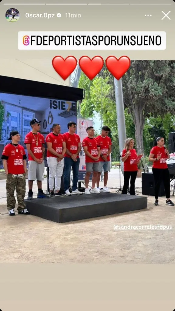 Captura historia de Instagram de Óscar Opazo (@0scar.0pz).