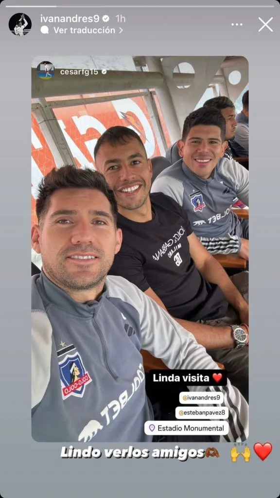 Captura a la historia de Instagram de César Fuentes que fue compartida por Iván Morales.