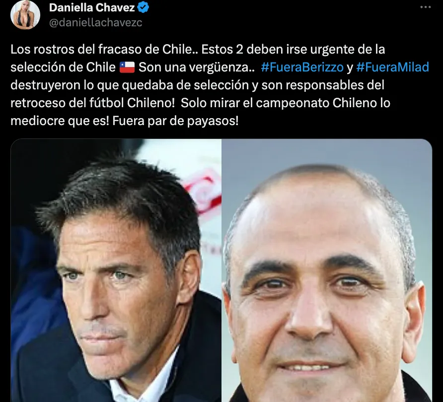 Daniella Chavez arremete contra Eduardo Berizzo y Pablo Milad (X)