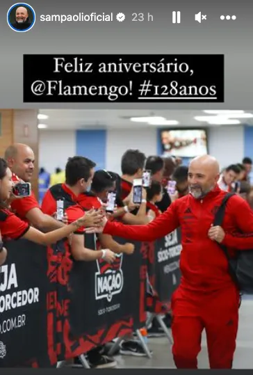 La publicación de Jorge Sampaoli para celebrar el aniversario de Flamengo